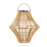 Gerson 13.8-Inch Diameter Hanging Solar Operated Flame Effect Bamboo Pendant Light EasyOptionXY LLC