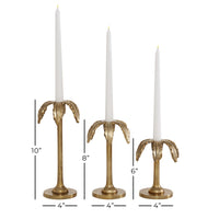 DecMode 3 Candle Gold Aluminum Candle Holder, Set of 3 EasyOptionXY LLC