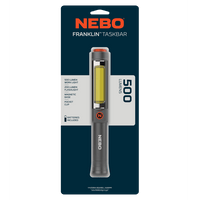 NEBO Franklin Swivel Taskbar 500 Lumen COB Work Light and Flashlight with 7 Light Modes, Great for Emergencies and Signaling, Grey