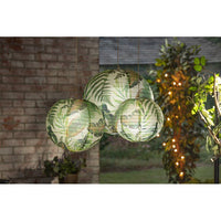 Gerson Set of Six Assorted Paper Tropical Plant Pattern Lanterns with Built in LED Light EasyOptionXY LLC