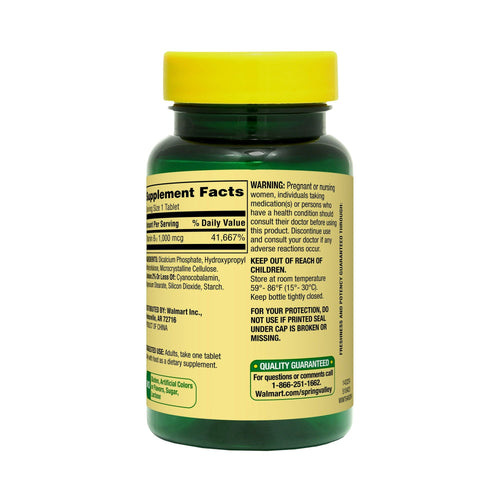 Spring Valley Vitamin B12 Timed-Release Tablets Dietary Supplement; 1; 000 mcg; 60 Count EasyOptionXY LLC