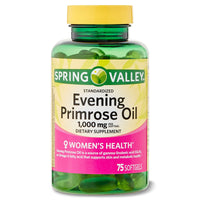 Spring Valley Women's Health Evening Primrose Oil Softgels; 1000 mg; 75 Count EasyOptionXY LLC