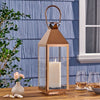 Noble House Tulsa 22" Modern Outdoor Stainless Steel Lantern in Rose Gold EasyOptionXY LLC