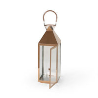 Noble House Tulsa 22" Modern Outdoor Stainless Steel Lantern in Rose Gold EasyOptionXY LLC