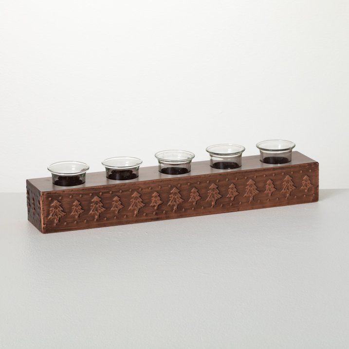 17.75"L Sullivans Bronze Tree 5-Votive Holder, Black EasyOptionXY LLC