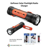 GoPower Emergency Solar LED Flashlight with AM/FM/Weather Band Radio EasyOptionXY LLC
