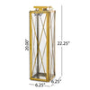 Demijen Stainless Steel 22" Lantern, Gold EasyOptionXY LLC