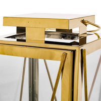 Demijen Stainless Steel 22" Lantern, Gold EasyOptionXY LLC