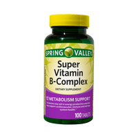 Spring Valley Super Vitamin B-Complex Tablets Dietary Supplement; 100 Count EasyOptionXY LLC