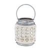 DecMode 8"W, 10"H Coastal Stoneware Lantern, White, 1 - Piece EasyOptionXY LLC