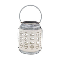 DecMode 8"W, 10"H Coastal Stoneware Lantern, White, 1 - Piece EasyOptionXY LLC