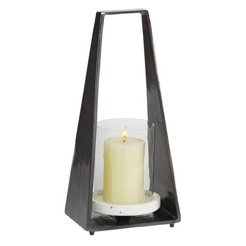 DecMode Black Aluminum Decorative Candle Lantern EasyOptionXY LLC