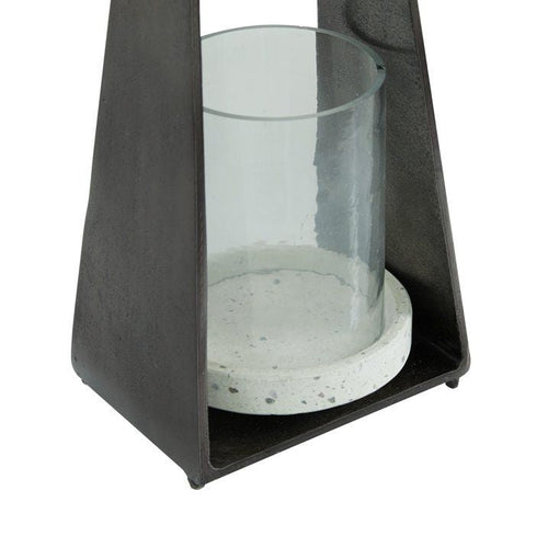DecMode Black Aluminum Decorative Candle Lantern EasyOptionXY LLC