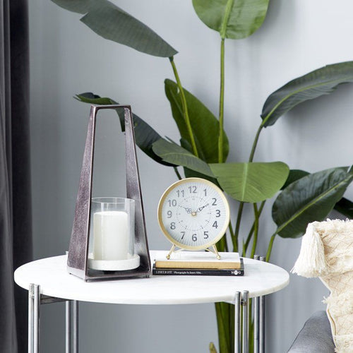 DecMode Black Aluminum Decorative Candle Lantern EasyOptionXY LLC