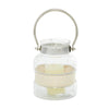 The Novogratz Clear Glass Decorative Candle Lantern with Curved Handle EasyOptionXY LLC