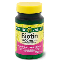 Spring Valley Biotin Softgels; 1000 mcg; 150 Count EasyOptionXY LLC