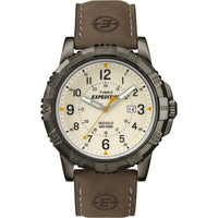 Men's Expedition Rugged Metal Field Natural Dial Watch, Brown Leather Strap EasyOptionXY LLC