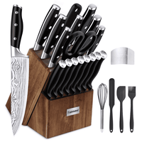 23 Pcs Kitchen Knife Set with Block, High Carbon Stainless Steel Chef Knife Set, Ultra Sharp, Full-Tang Design EasyOptionXY LLC
