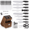 23 Pcs Kitchen Knife Set with Block, High Carbon Stainless Steel Chef Knife Set, Ultra Sharp, Full-Tang Design EasyOptionXY LLC