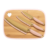 Paris Hilton 7-Piece Reversible Bamboo Heart Cutting Board and Stainless Steel Cutlery Set, Pink EasyOptionXY LLC