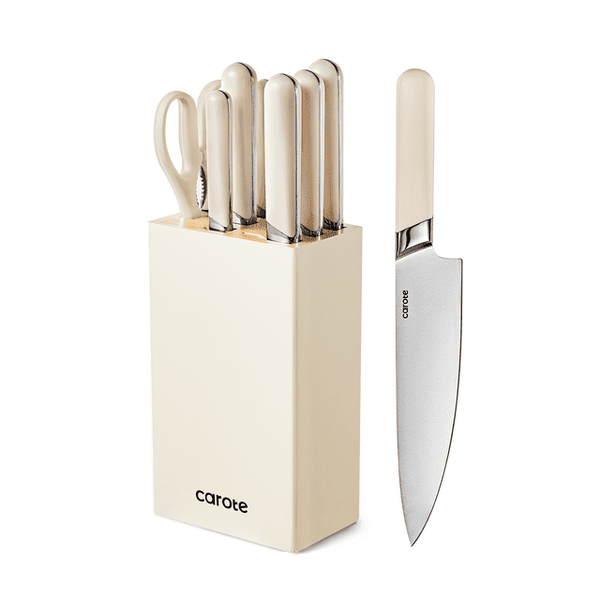CAROTE 8PCS Kitchen Knife Bock Set, Stainless Steel Razor-Sharp Blade,Essential Knife Set with Block, Dishwasher Safe EasyOptionXY LLC