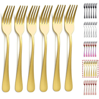 ReaNea Gold Dinner Fork 6 Pieces, Stainless Steel 8.17 " Fork Wedding Silverware Set EasyOptionXY LLC