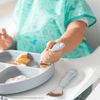 Bumkins Toddler Fork and Spoon Set, Stainless Steel & Silicone for 18 Mos+ (Gray) EasyOptionXY LLC