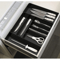 SimpleHouseware Expandable Kitchen Drawer Flatware Organizer, Black EasyOptionXY LLC