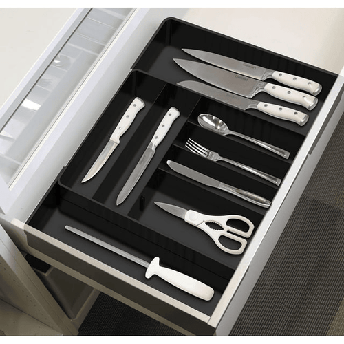 SimpleHouseware Expandable Kitchen Drawer Flatware Organizer, Black EasyOptionXY LLC