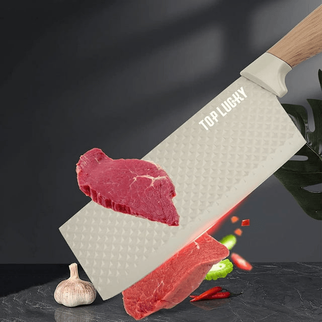 Kitchen Knife Set, 6-Pieces Khaki Sharp Knife Set for Kitchen, Non-stick Non-slip Stainless Steel Chef Knife Set with Universal Knife Block Suitable for Home Restaurant EasyOptionXY LLC