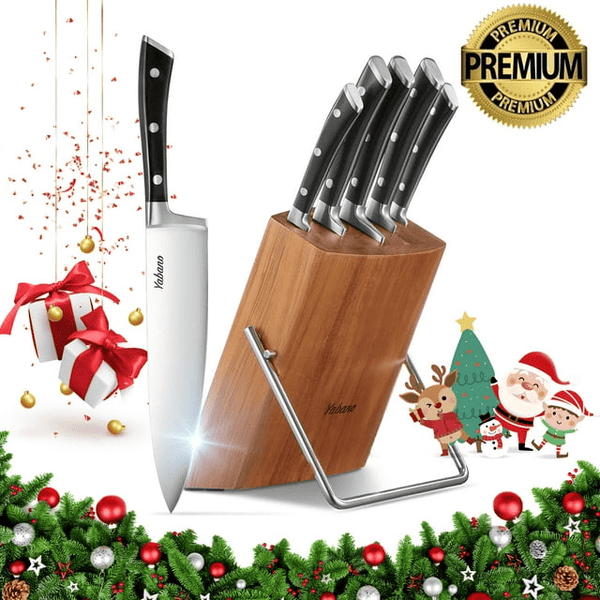 Kitchen Knife Set, 6-Piece Knife Set with Wooden Block, Super Sharp, Handle High Carbon Stainless Steel Cutlery Knife Block Set, Dishwasher Safe, Paring EasyOptionXY LLC