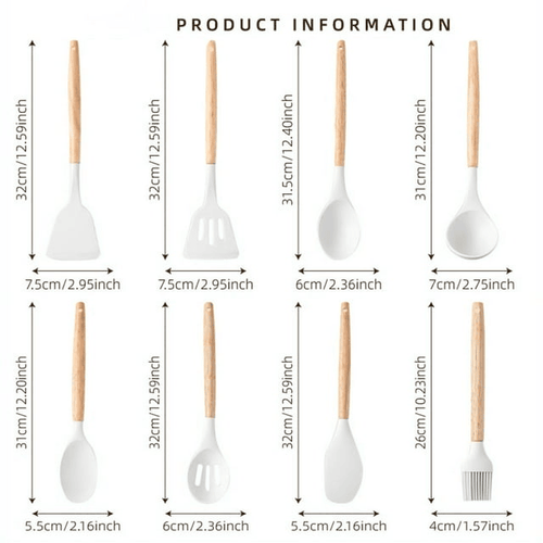 19 Pcs Knife Sets for Kitchen with Block, with 9 Piece Silicone Cooking Utensils Set 5 Piece Sharp Stainless Steel Chef Knives Scissors Whisk Tongs and Cutting Board (19 in 1) (Beige) EasyOptionXY LLC