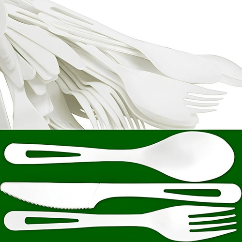 Avant Grub Eco-Safe White Plastic Corn Resin Cutlery Combo Set, 50 Knives, Spoons, Forks - 150 Count EasyOptionXY LLC