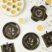 144 Piece 1920s Party Decorations - Murder Mystery Party Theme Paper Plates, Cups, Napkins and Cutlery (Serves 24) EasyOptionXY LLC