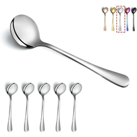 ReaNea Soup Spoons 6 Pieces Stainless Steel Round Dinner Spoon, Table Spoons Silverware Set EasyOptionXY LLC