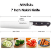 MOSFiATA Nakiri Knife 7 Inch Vegetable Cleaver Knife, 5Cr15Mov High Carbon Stainless Steel Kitchen Cooking Knife with Ergonomic Pakkawood Handle, Full Tang Meat Cutting Knife with Sheath for Kitchen EasyOptionXY LLC