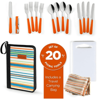 Camping Silverware Kit Cutlery Organizer Utensil Picnic Set - 12 Piece Mess Kit for 2 - Camp Kitchen BBQ's EasyOptionXY LLC