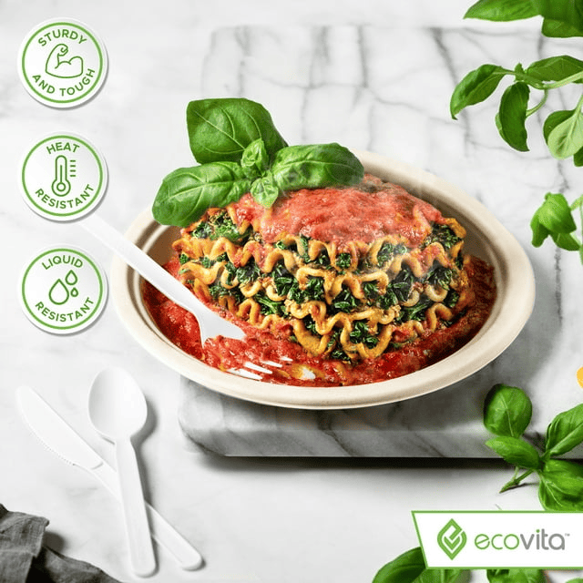 100% Compostable Forks - Disposable Eco Fork Utensil Sets 140 PCS - Eco Friendly Alternative to Plastic Forks | Ecovita EasyOptionXY LLC