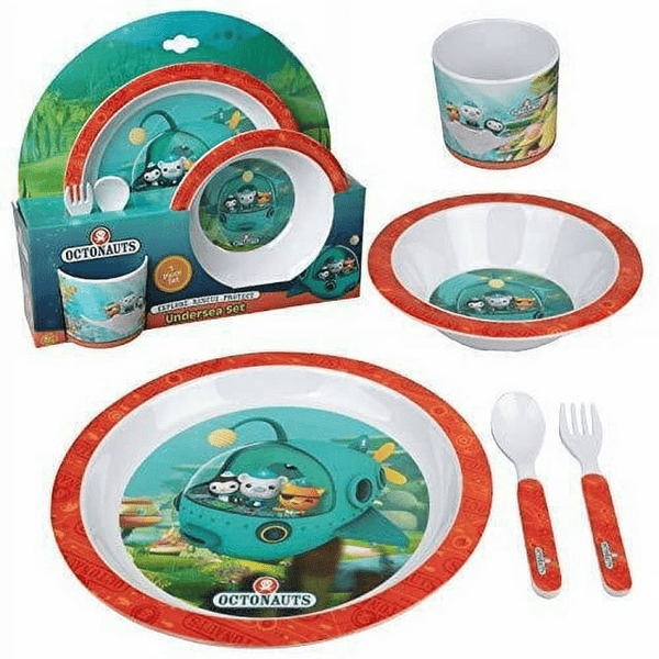 Octonauts 5 Pc Mealtime Feeding Set for Kids and Toddlers - Includes Plate, Bowl, Cup, Fork and Spoon Utensil Flatware - Durable, Dishwasher Safe, BPA Free EasyOptionXY LLC