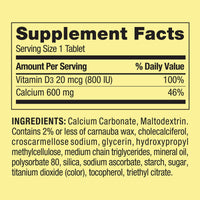 Spring Valley Calcium Plus Vitamin D Tablets Dietary Supplement; 600 mg; 250 Count EasyOptionXY LLC