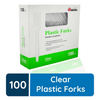 Clear Plastic Forks, 100 Count: Disposable Utensils and Cutlery, Great for Parties, Office & School EasyOptionXY LLC