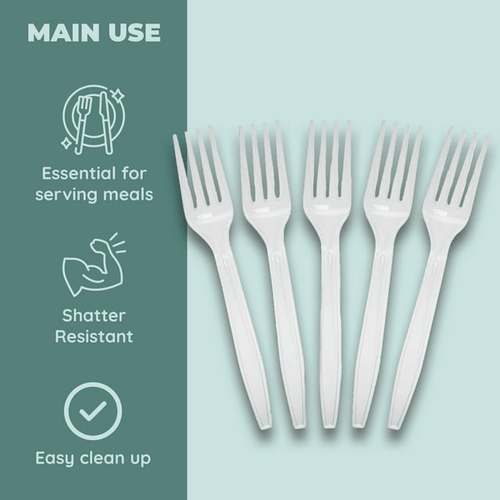 Clear Plastic Forks, 100 Count: Disposable Utensils and Cutlery, Great for Parties, Office & School EasyOptionXY LLC