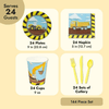 Serves 24 Under Construction Theme Party Supplies Decoration for Kids Birthday, Disposable Paper Plates, Napkins, Cups & Cutlery EasyOptionXY LLC