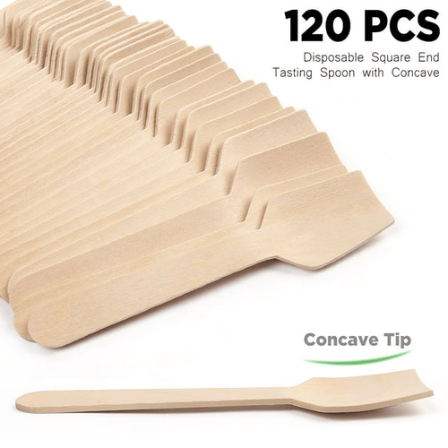 LotFancy 120Pcs Mini Wooden Spoons, 3.75" Disposable Tasting Sampling Spoon,Wood EasyOptionXY LLC