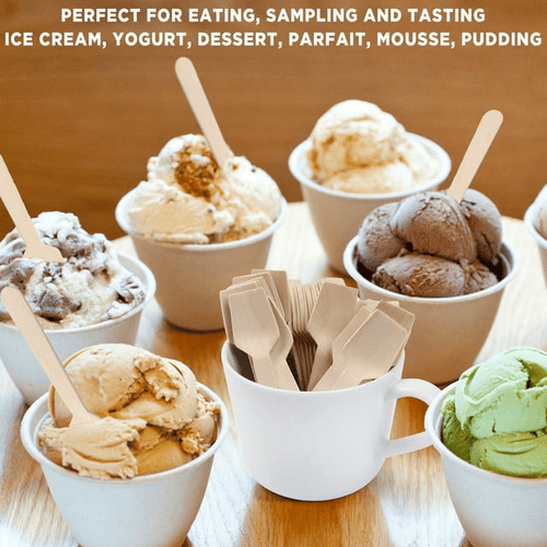 LotFancy 120Pcs Mini Wooden Spoons, 3.75" Disposable Tasting Sampling Spoon,Wood EasyOptionXY LLC