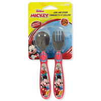 Disney Mickey Mouse 2-Piece Fork and Spoon Set - red/multi, one size EasyOptionXY LLC