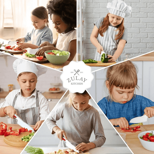 Zulay Kitchen Kids Knife Set 3-Piece for Cooking Cutting Fruits Veggies & Cake Starter Knife Red EasyOptionXY LLC