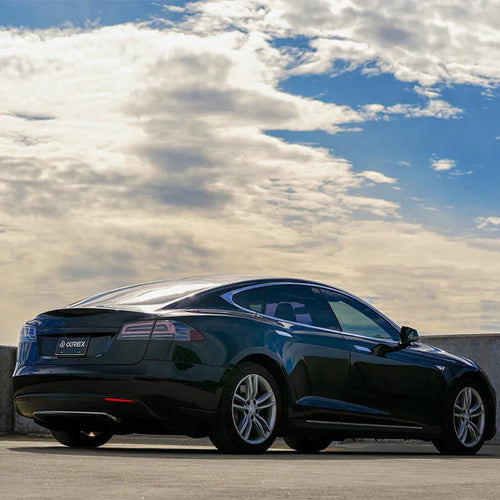 AlphaRex 12-21 Tesla Model S LUXX-Series LED Tail Lights Alpha-Black (With Black Trunk Center Piece Replacement) OffRoadUSA.com