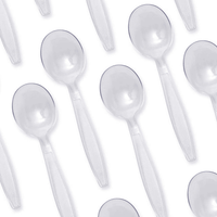 Avant Grub 5" Wide Clear Plastic Soup Spoons, 50 Pack EasyOptionXY LLC