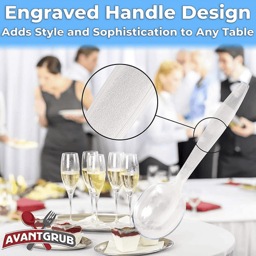 Avant Grub 5" Wide Clear Plastic Soup Spoons, 50 Pack EasyOptionXY LLC